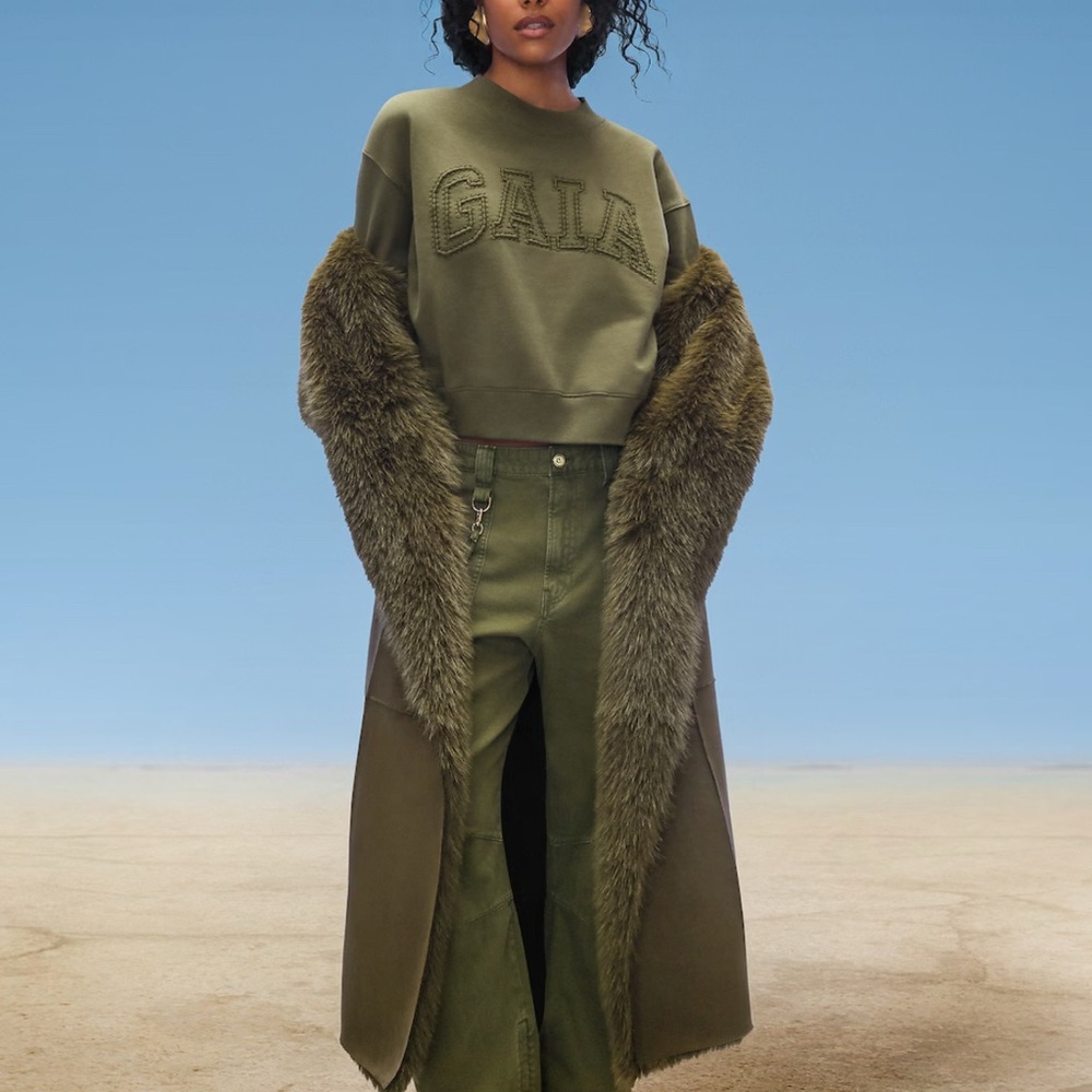 Gap x Cult Gaia Limited Edition Collab Coat in Olive Green